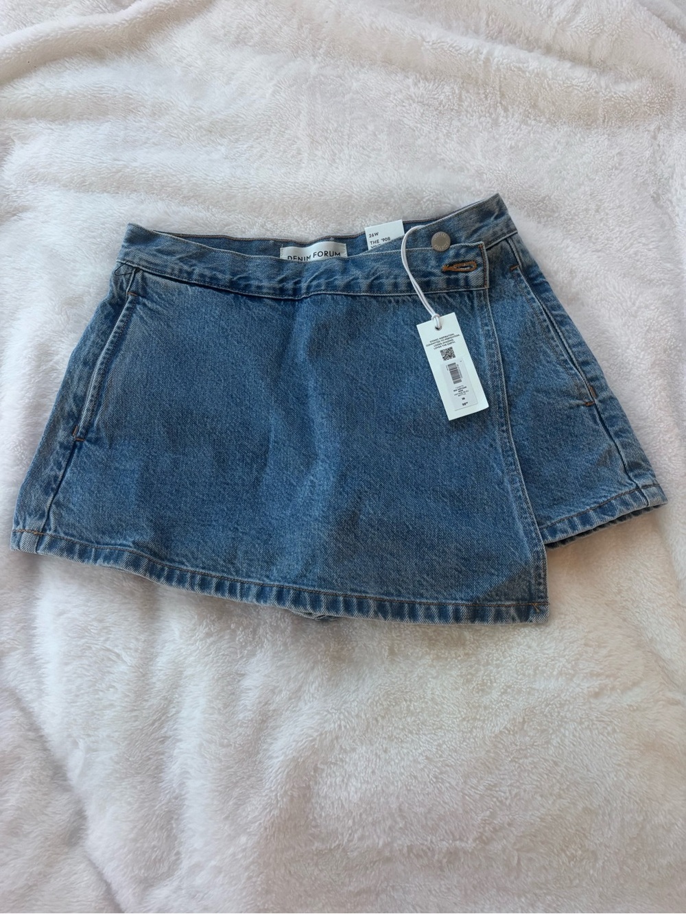 Aritzia Denim Forum High-Rise Mini Skort in Light Blue - Picture 3 of 5